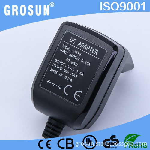 alibaba wholesale 12v dc output adapter wall adapter black with CE UL Rohs